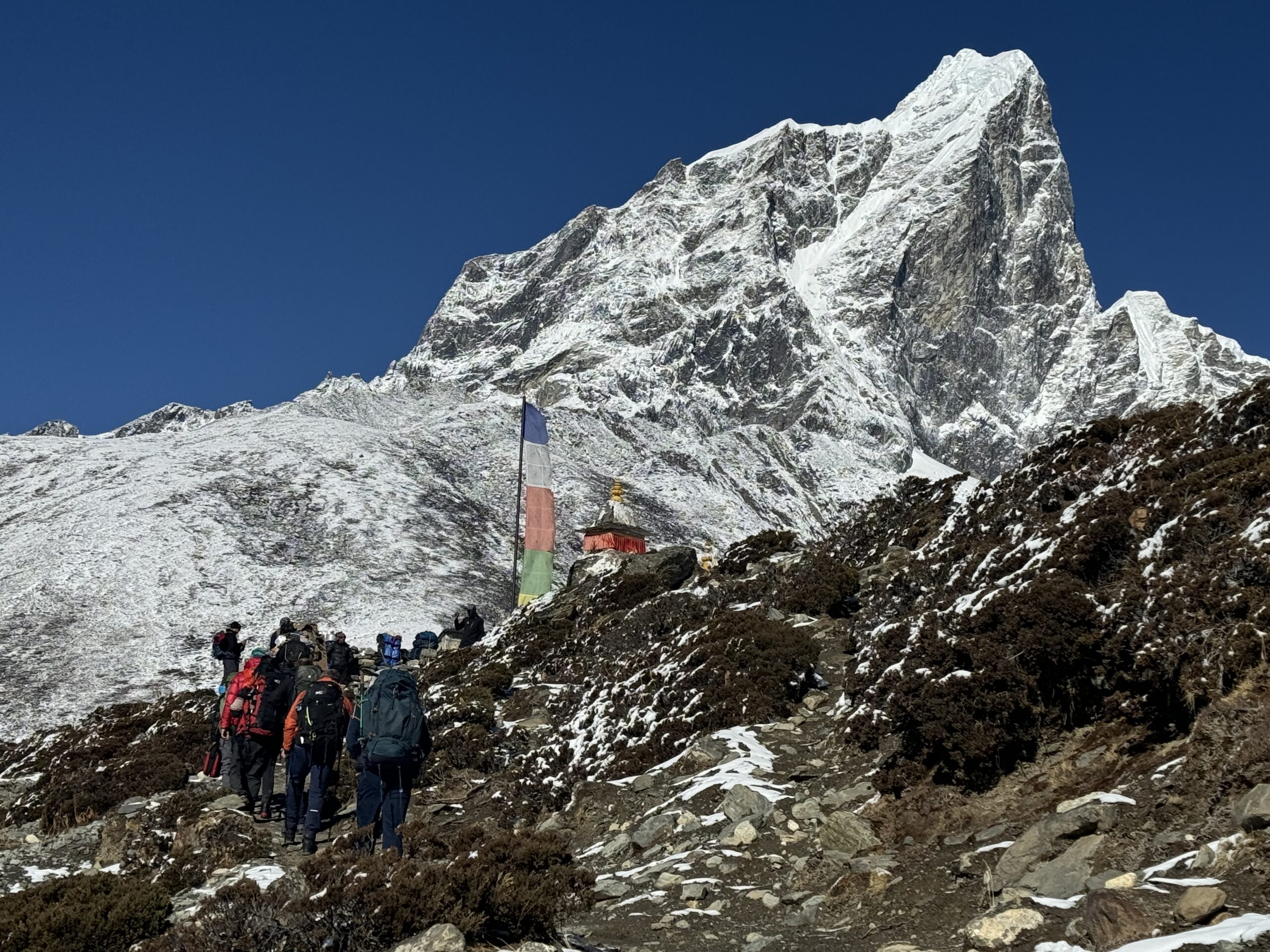 Tauche Peak seein during the hike from Nagarshyang Hill behind Dingboche village