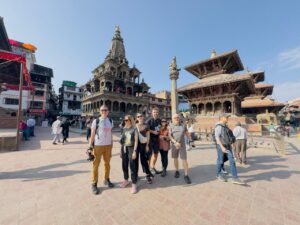 Sightseeing Around Patan Durbar Square with krishna temple in the background