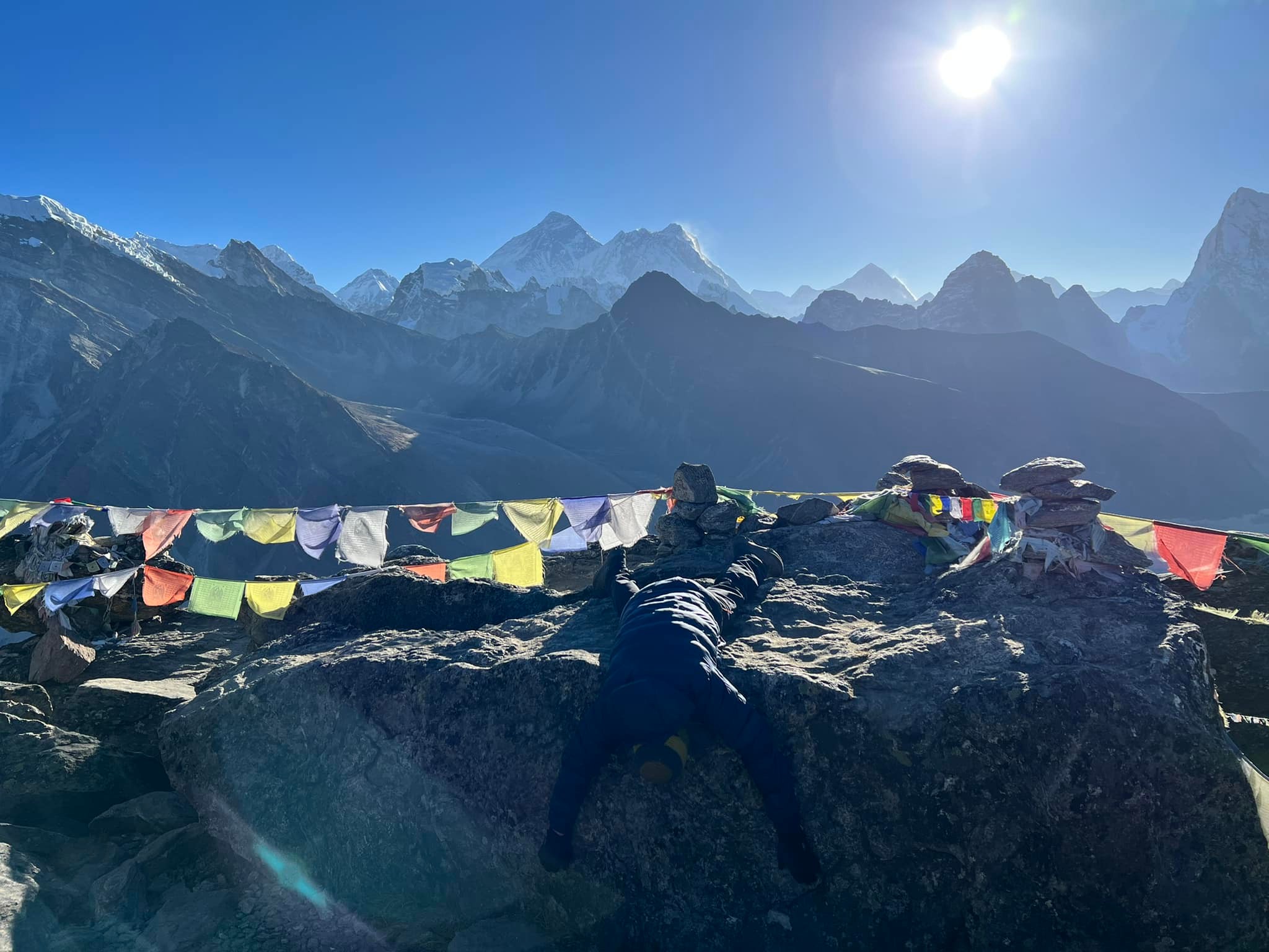 Beautiful morning at Gokyo Ri with the view of Mt. Everest, Lhotse, Makalu & surrounding himalayas