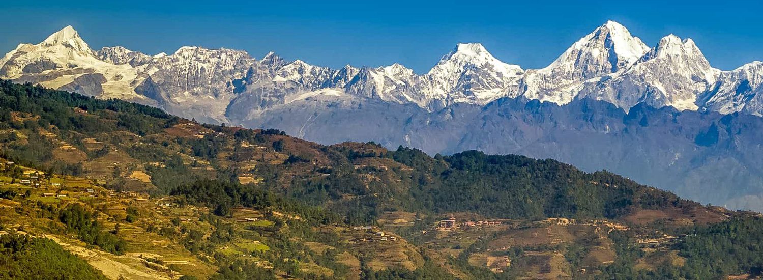 Closed up view of Langtang Himalayas from Nagarkot Village