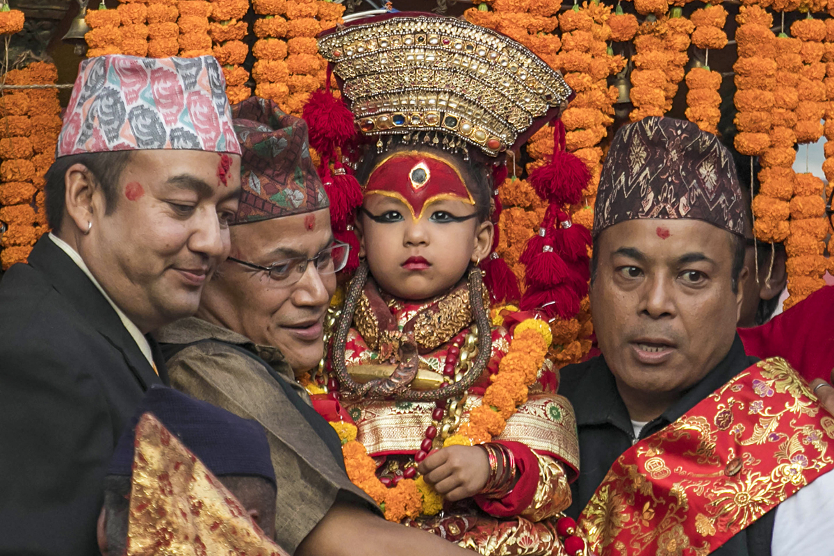 Kumari is Taken out to the Palace for Royal ceremony 