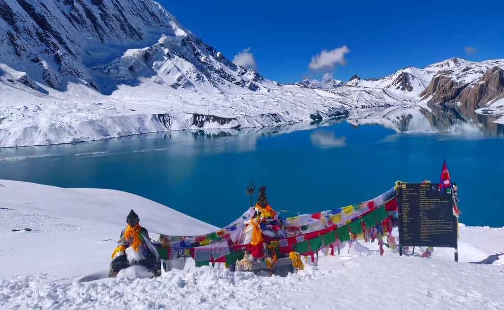 Tilicho Lake in winter season 