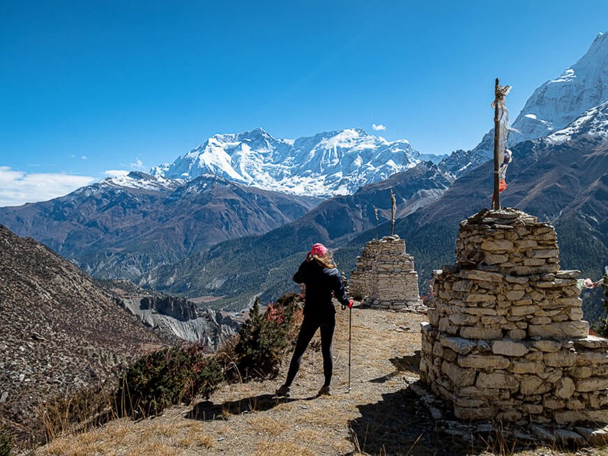 View of Annapurna 2 & 4 seen from Nagwal village with Humde valley