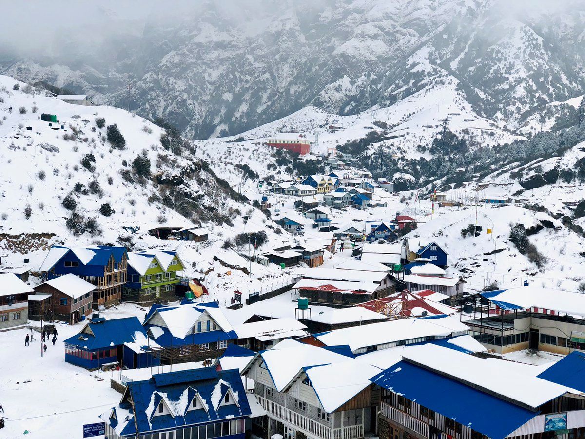 Kuri village in Kalinchowk in snowy time with full of snow liiks like Switzerland 