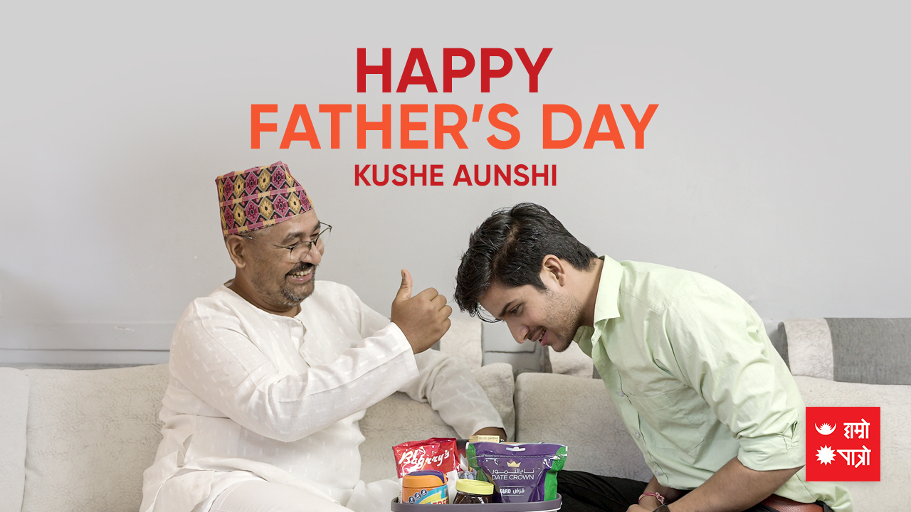 son taking blessing from father on fathers day