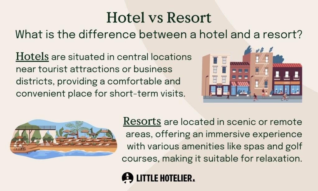 difference between hotel and resort
