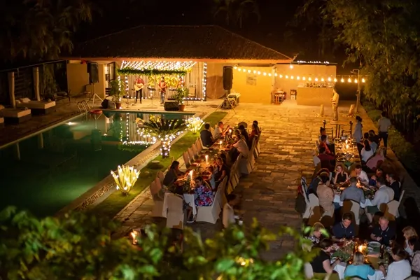 group of people having group dinner